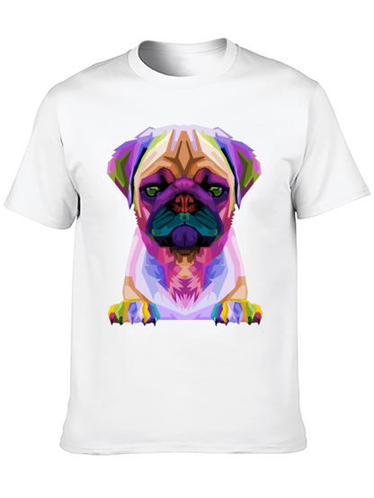 Abstract Pug Graphic Tee - Black