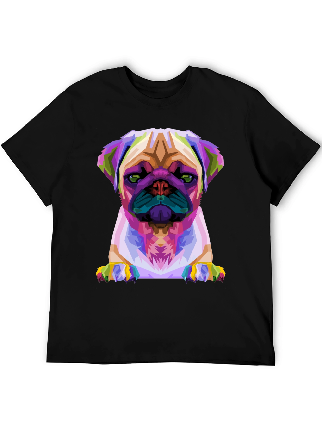 Abstract Pug Graphic Tee - Black