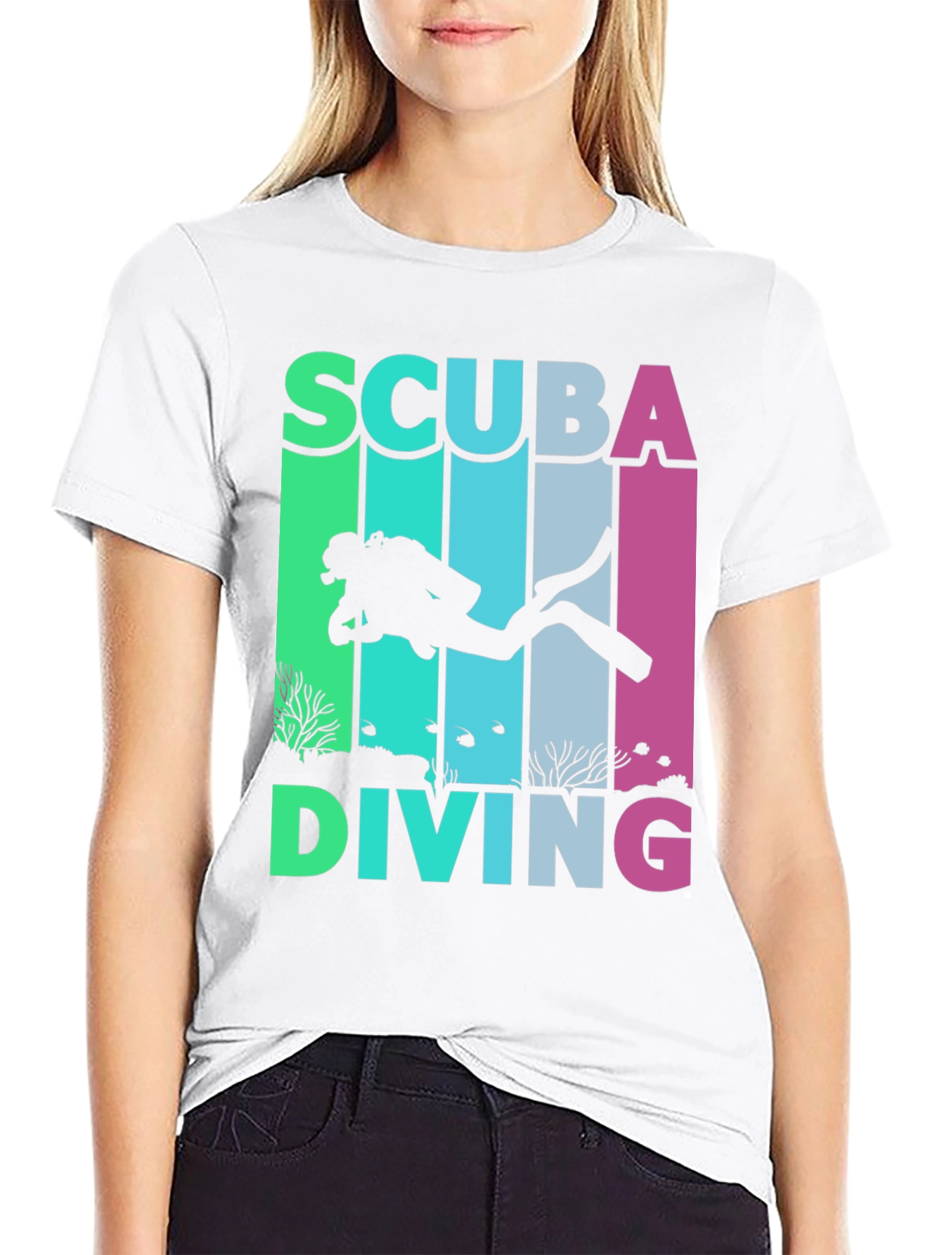 Scuba Diving T-Shirt - Diver Silhouette Graphic Tee
