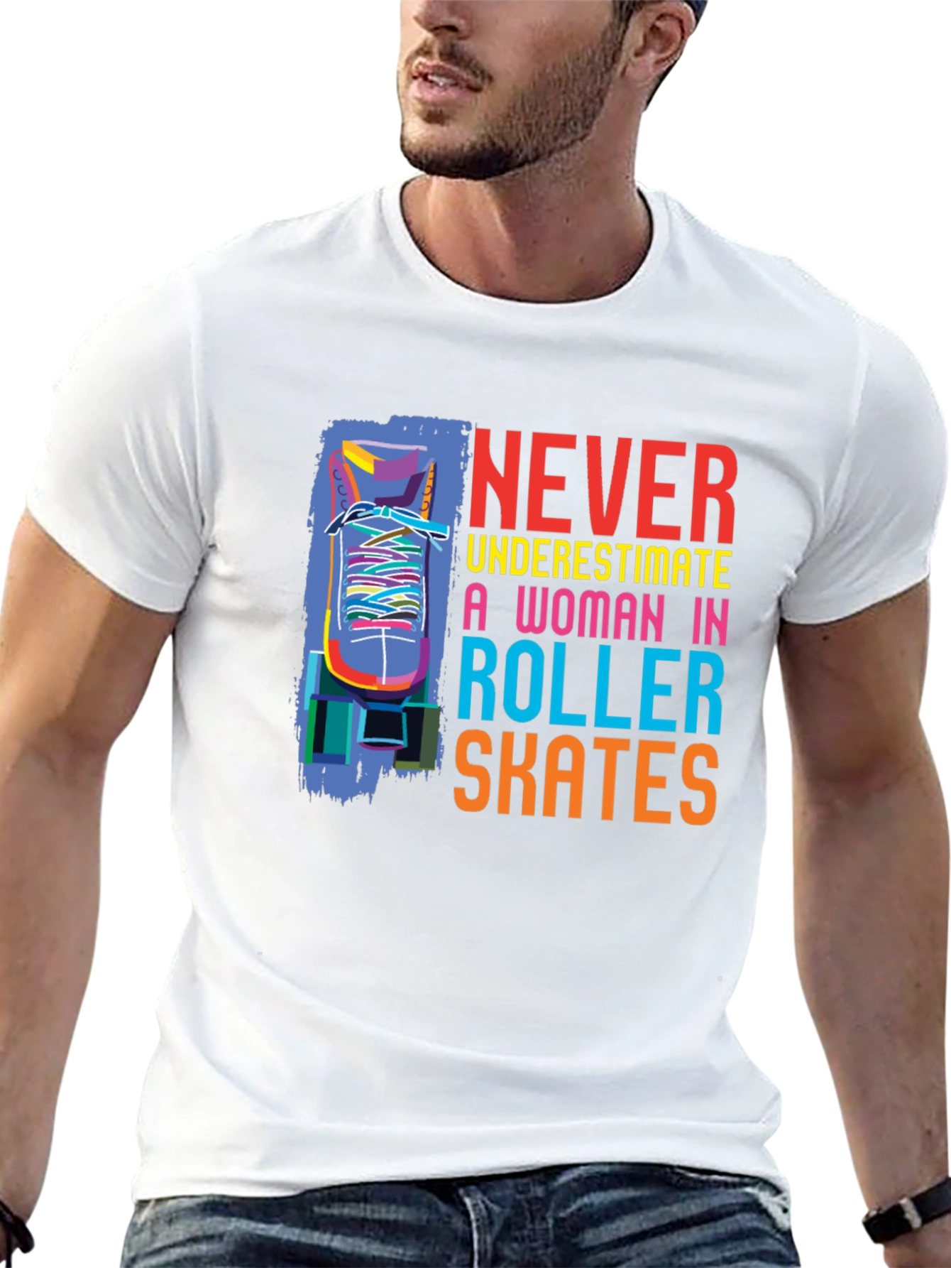 Never Underestimate Roller Skates T-Shirt
