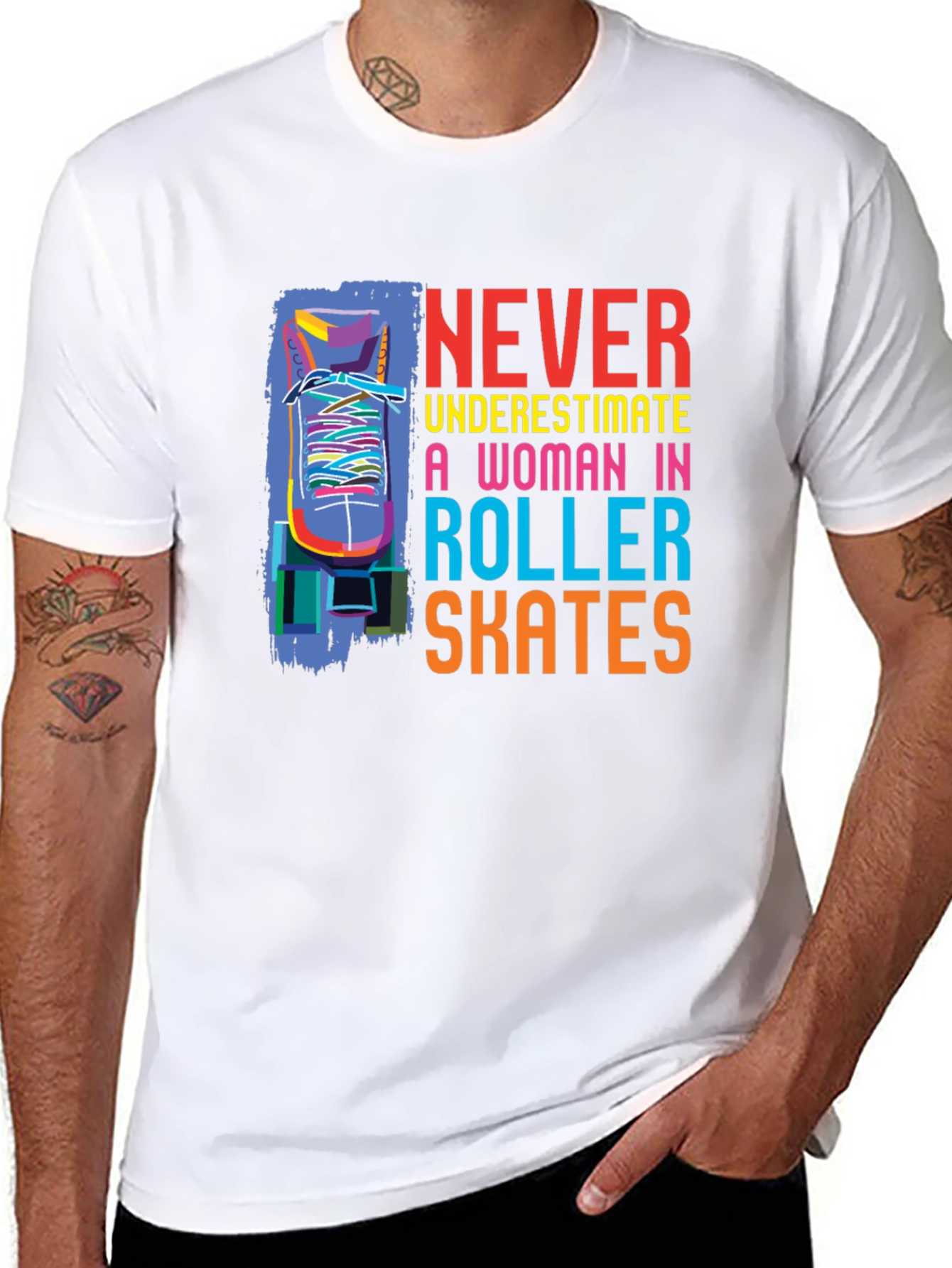 Never Underestimate Roller Skates T-Shirt