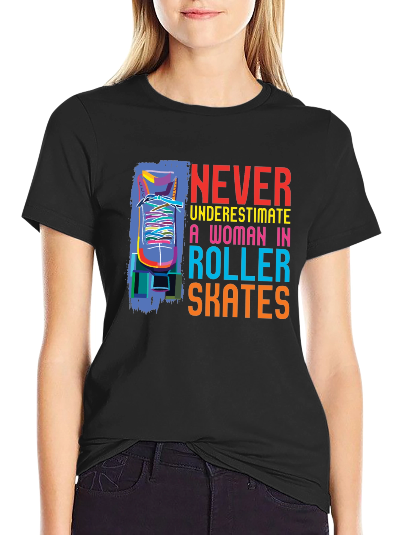 Never Underestimate Roller Skates T-Shirt