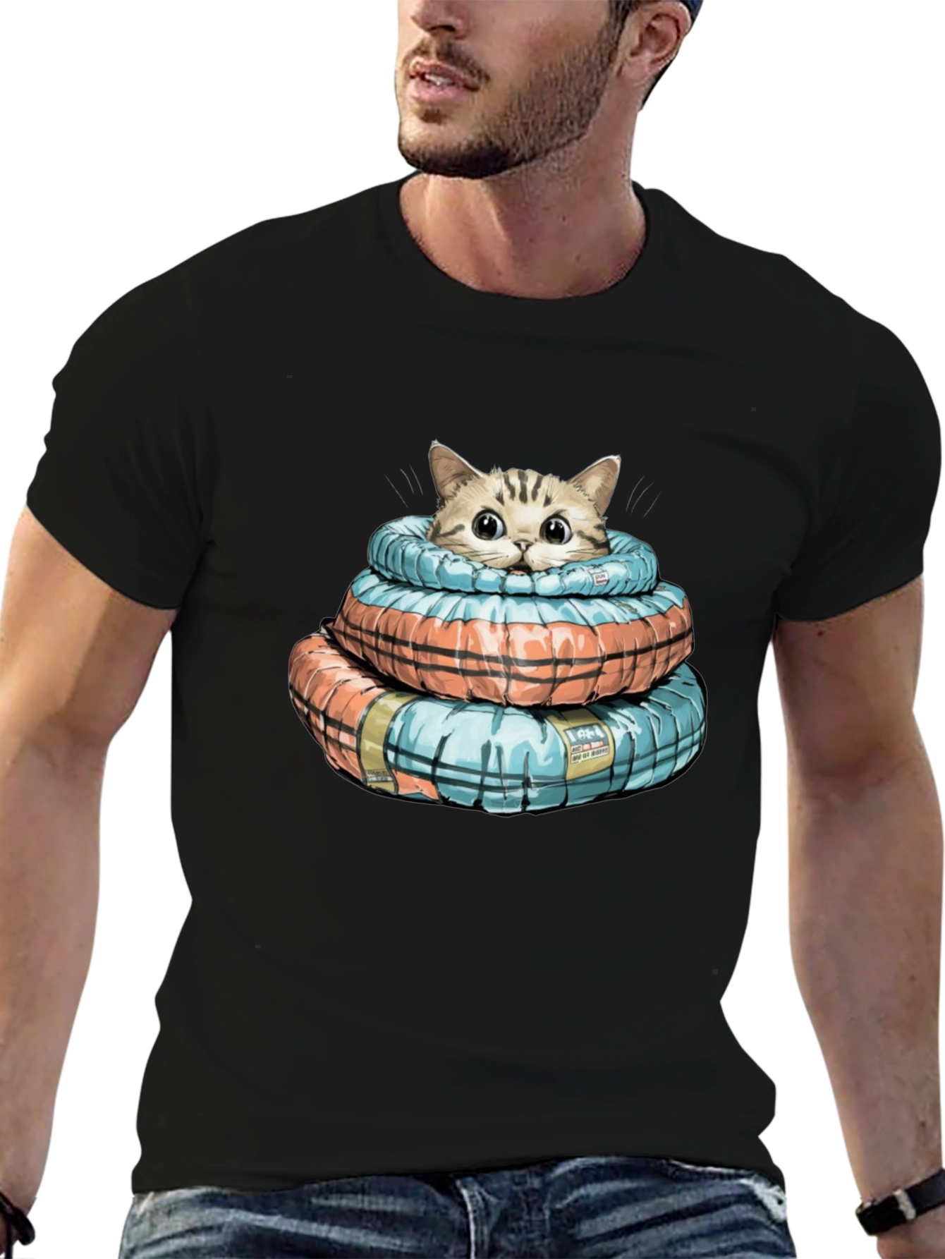 Cat in Life Preserver T-Shirt