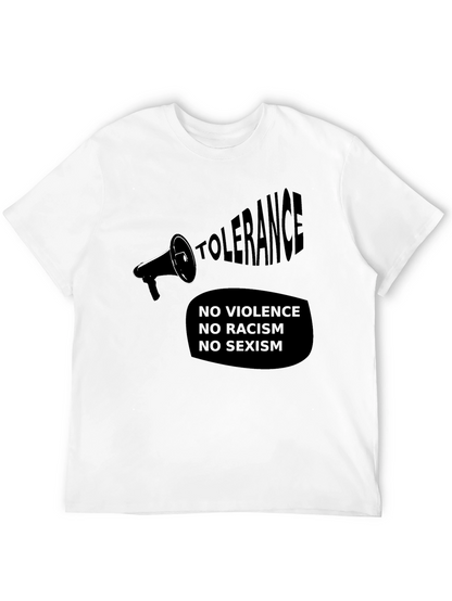 Tolerance Black T-Shirt - No Violence Racism Sexism