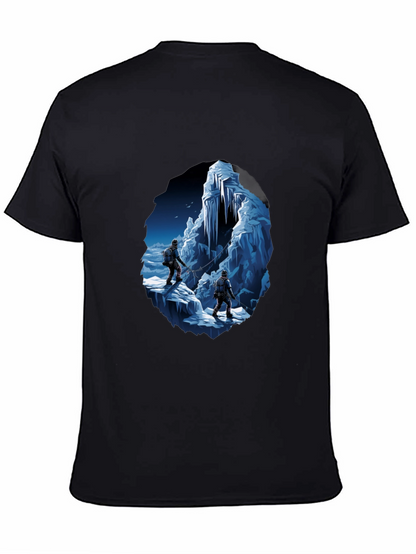 Ice Climbers Graphic Tee - Black Crew Neck T-Shirt