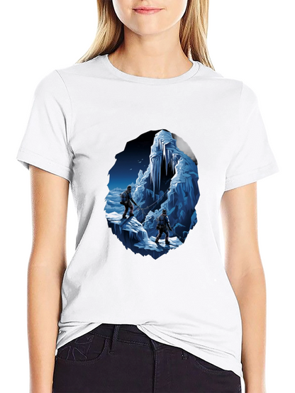 Ice Climbers Graphic Tee - Black Crew Neck T-Shirt