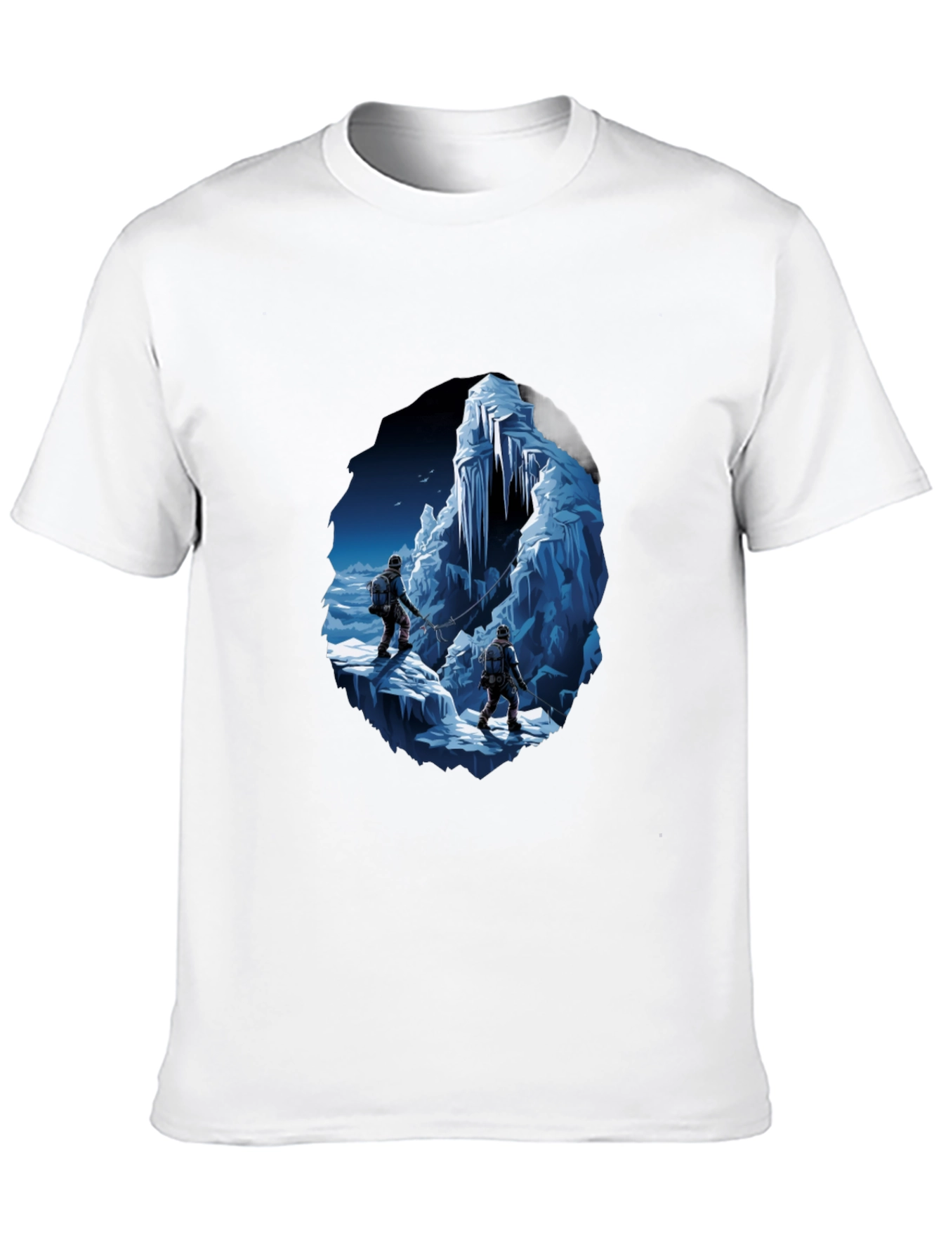 Ice Climbers Graphic Tee - Black Crew Neck T-Shirt