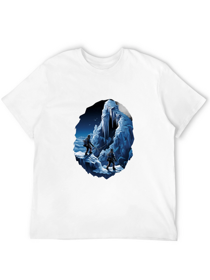 Ice Climbers Graphic Tee - Black Crew Neck T-Shirt