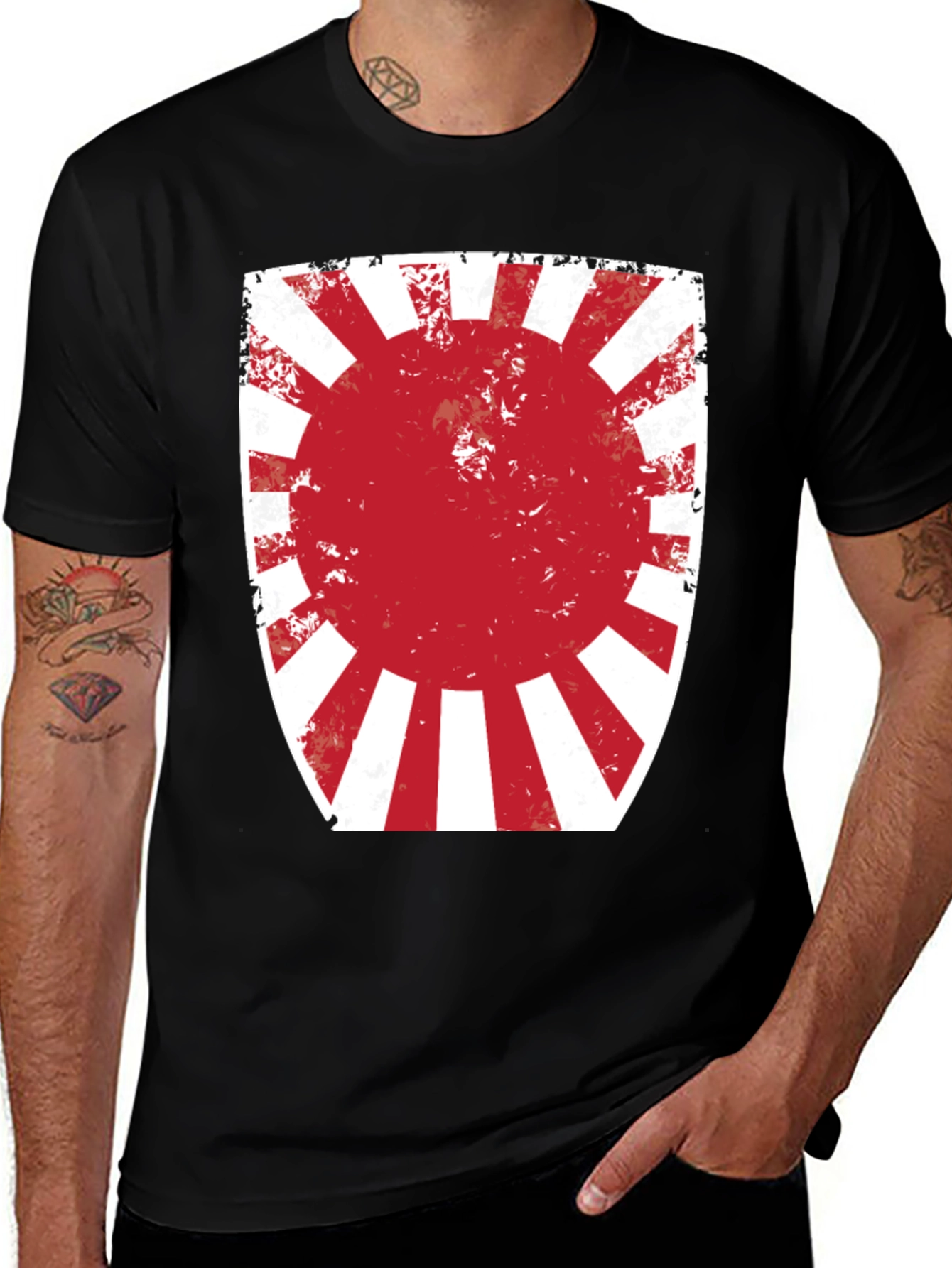 Rising Sun Graphic Tee - Distressed Print