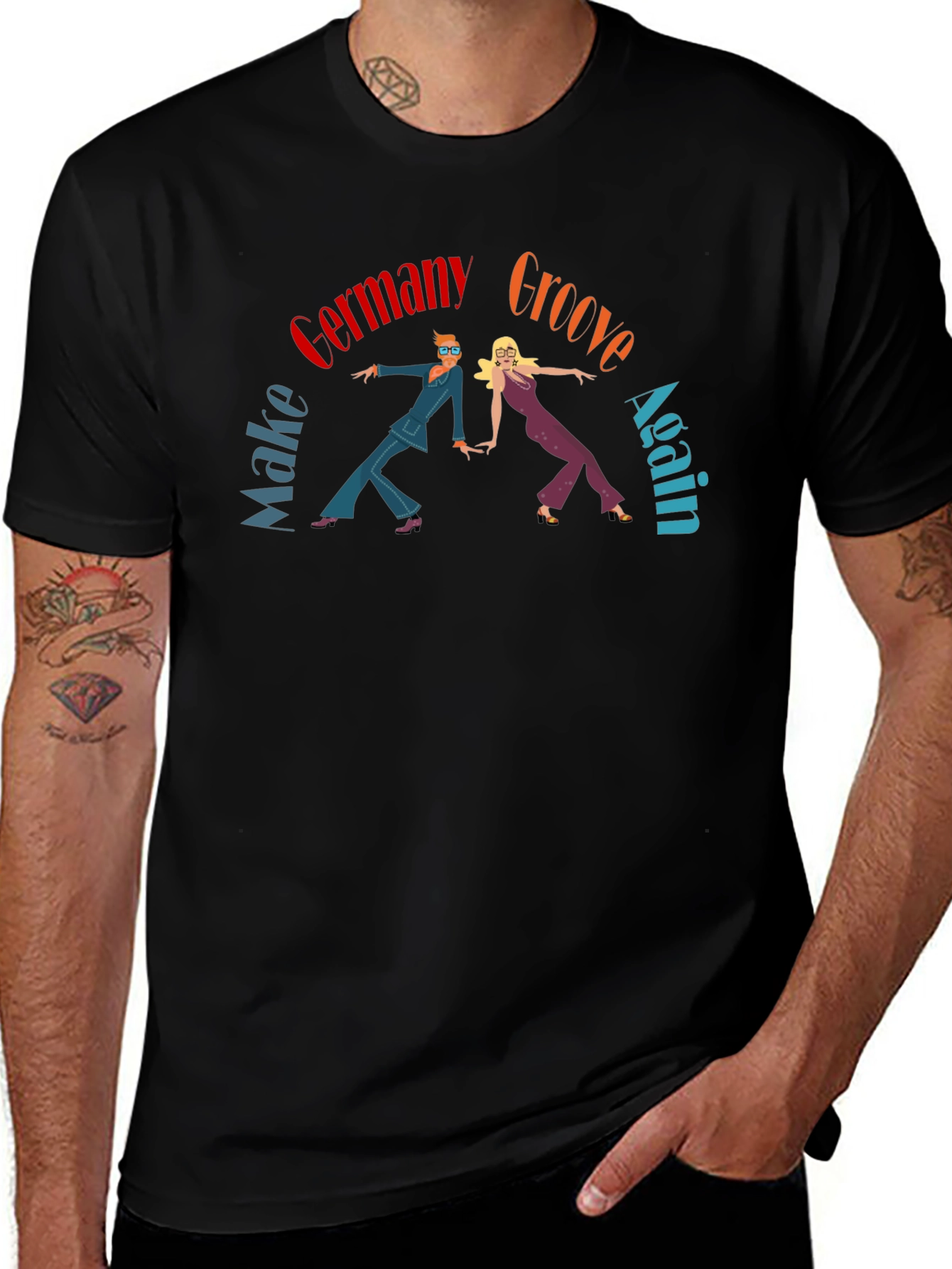 Groovy Germany Graphic Tee - Retro 70s Style