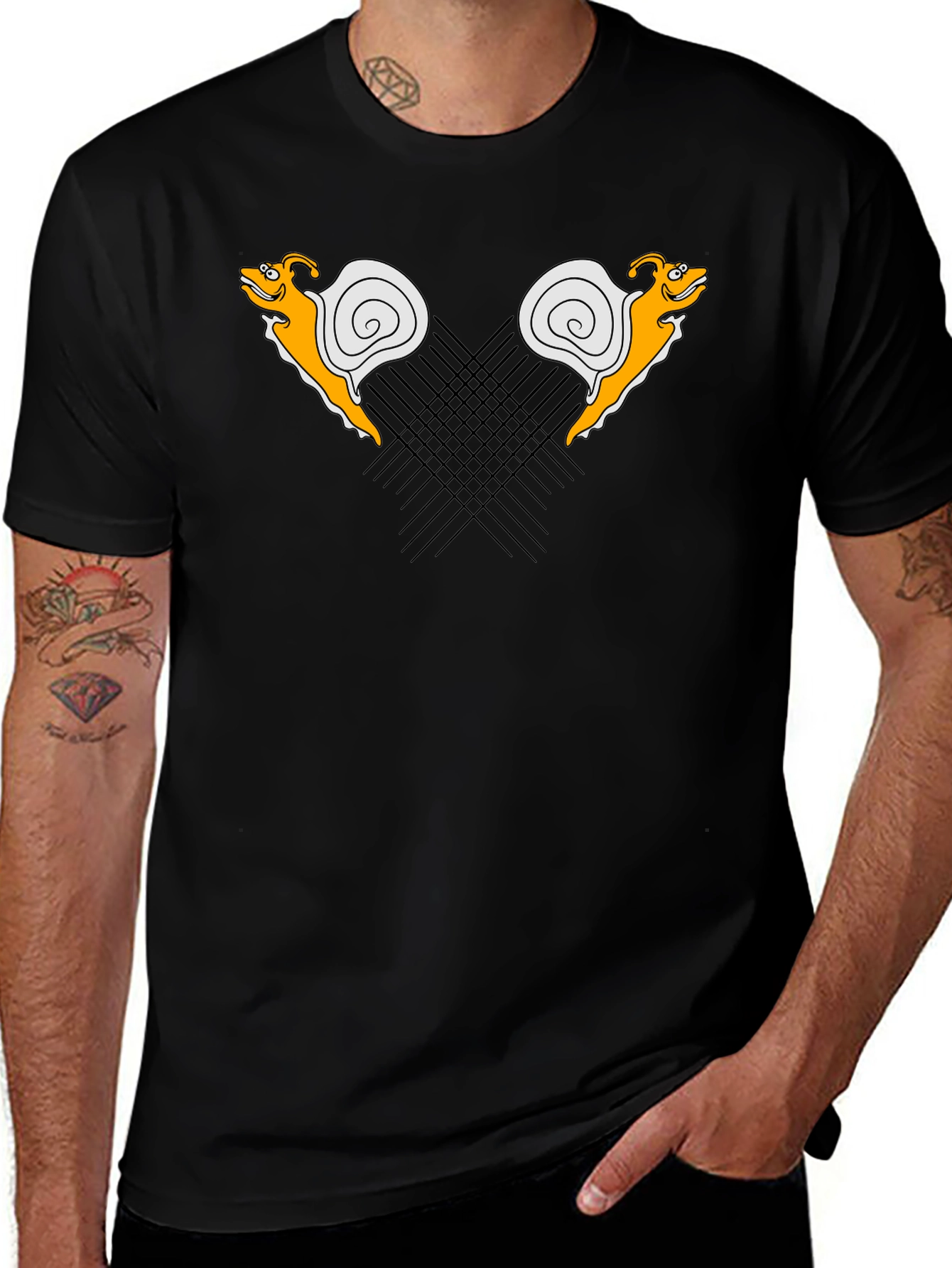 Fun Snail Graphic Tee - Black Casual T-Shirt