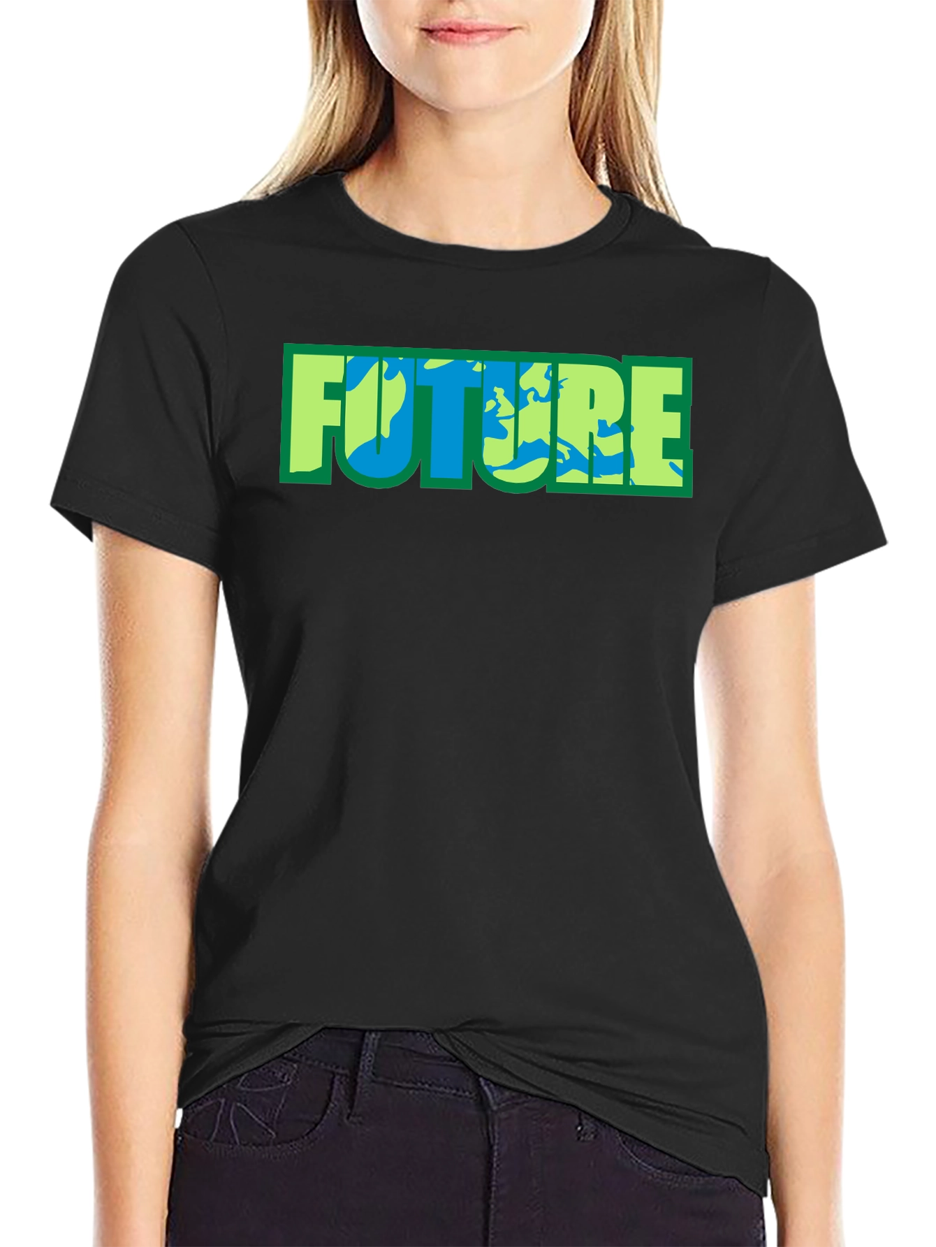 Earth Future Graphic Tee - Black Cotton Blend