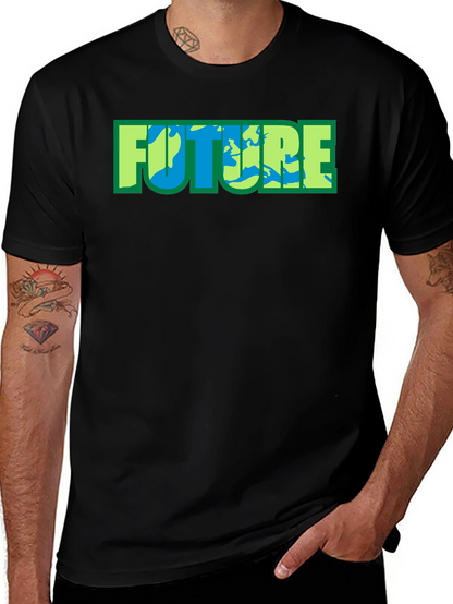 Earth Future Graphic Tee - Black Cotton Blend