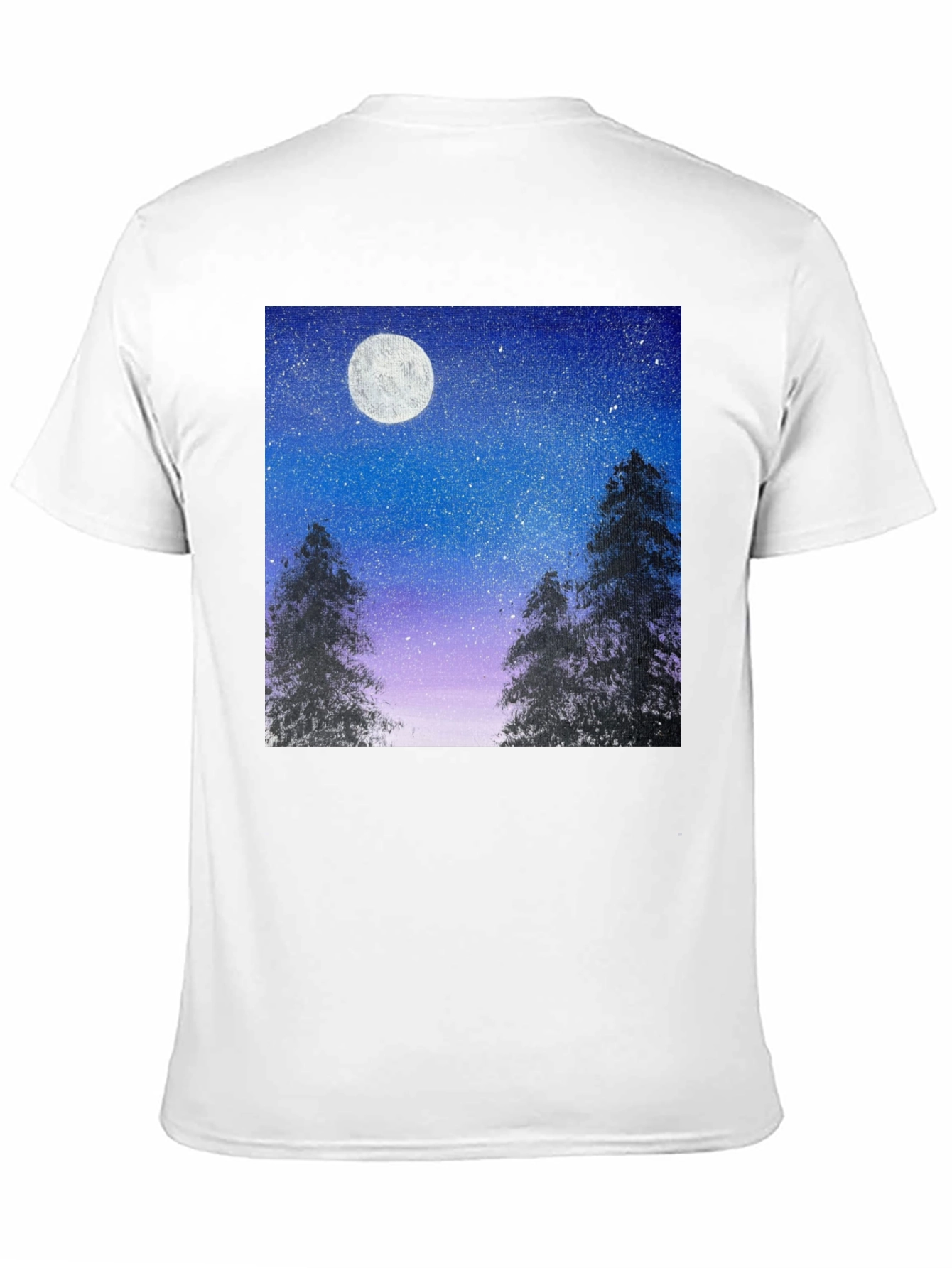 Night Sky Moon Print T-Shirt