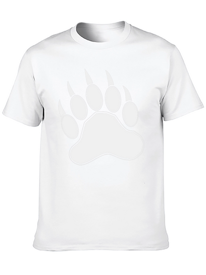 Bear Paw Print Graphic Black T-Shirt