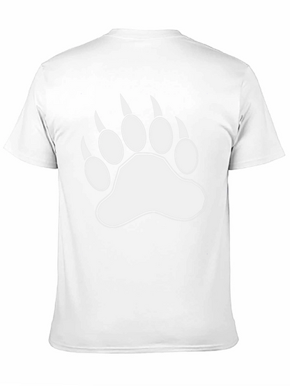 Bear Paw Print Graphic Black T-Shirt