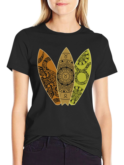 Taurus Zodiac Surfboard T-Shirt - Trendy Graphic Tee