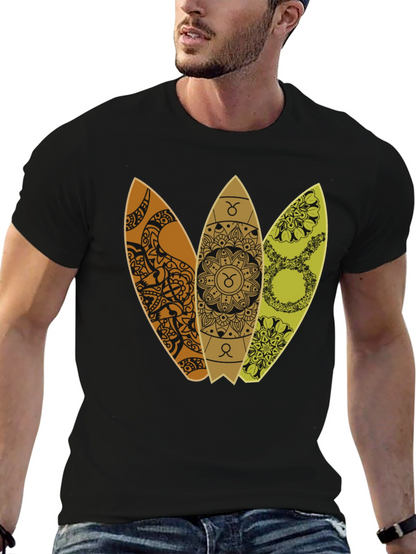 Taurus Zodiac Surfboard T-Shirt - Trendy Graphic Tee