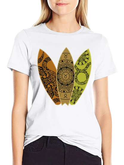Taurus Zodiac Surfboard T-Shirt - Trendy Graphic Tee