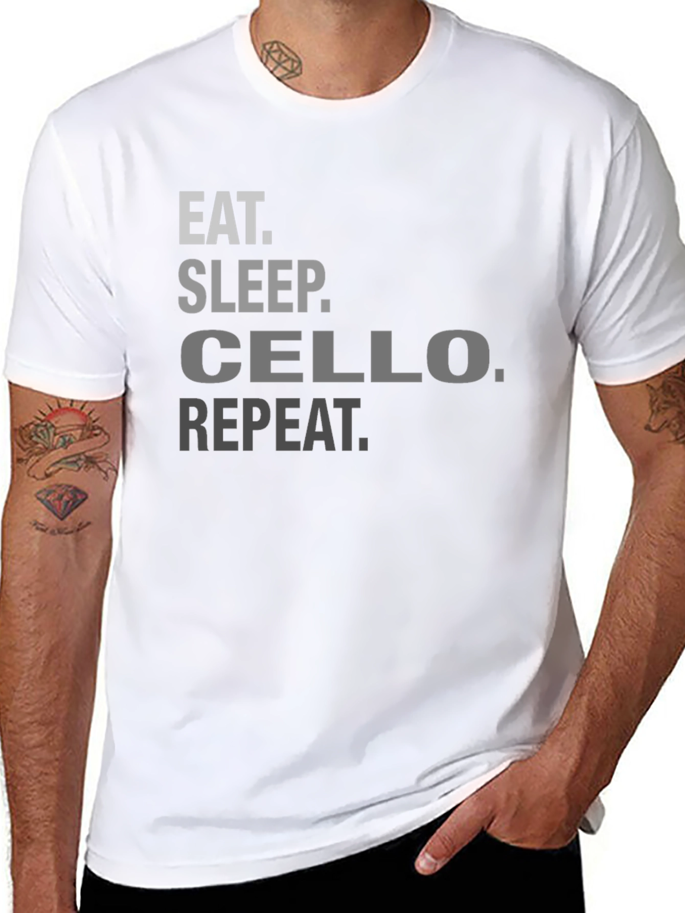 Eat Sleep Cello Repeat Black T-Shirt