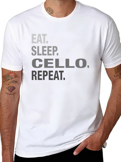 Eat Sleep Cello Repeat Black T-Shirt