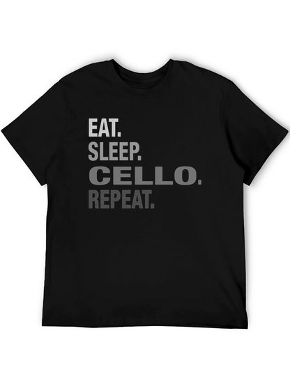 Eat Sleep Cello Repeat Black T-Shirt