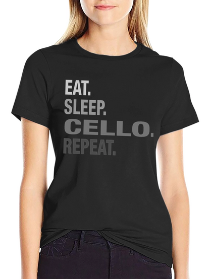 Eat Sleep Cello Repeat Black T-Shirt