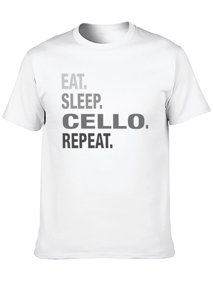 Eat Sleep Cello Repeat Black T-Shirt