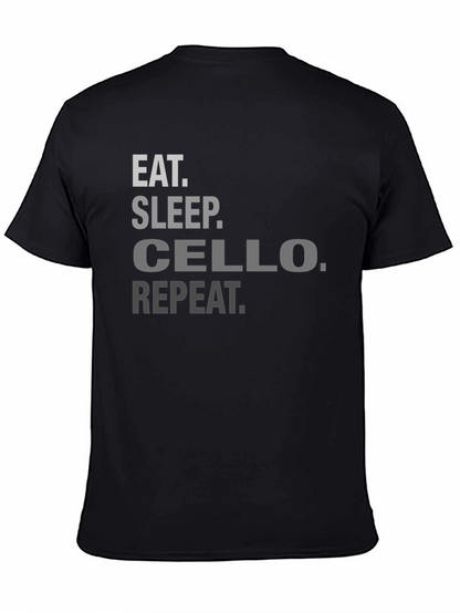 Eat Sleep Cello Repeat Black T-Shirt