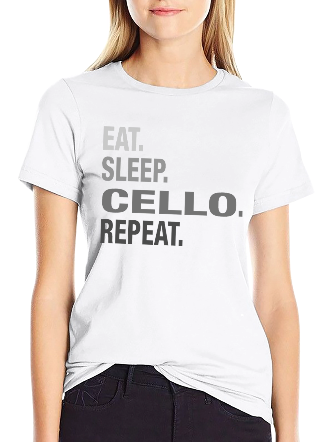 Eat Sleep Cello Repeat Black T-Shirt