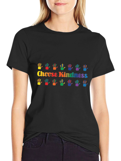 Choose Kindness Rainbow Handprint Graphic Tee