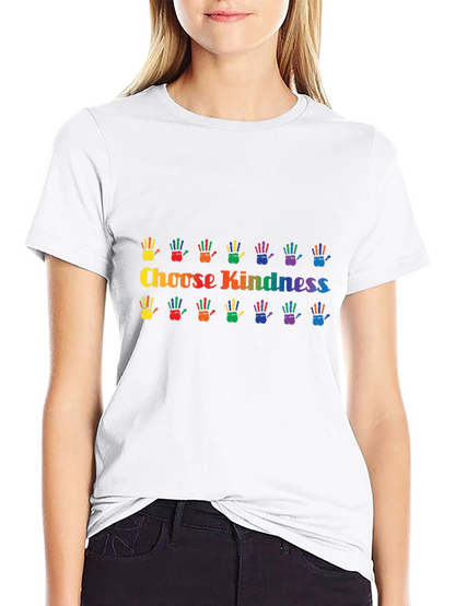 Choose Kindness Rainbow Handprint Graphic Tee