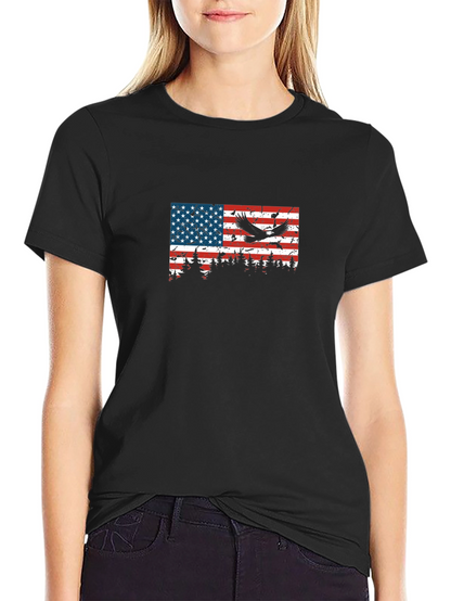 American Flag Eagle Graphic T-Shirt