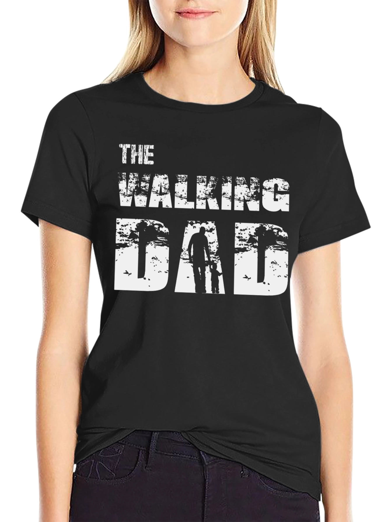 The Walking Dad Black Graphic Tee
