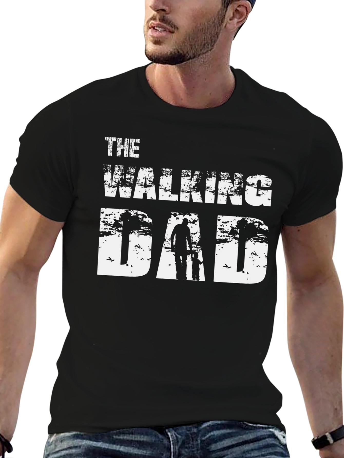 The Walking Dad Black Graphic Tee