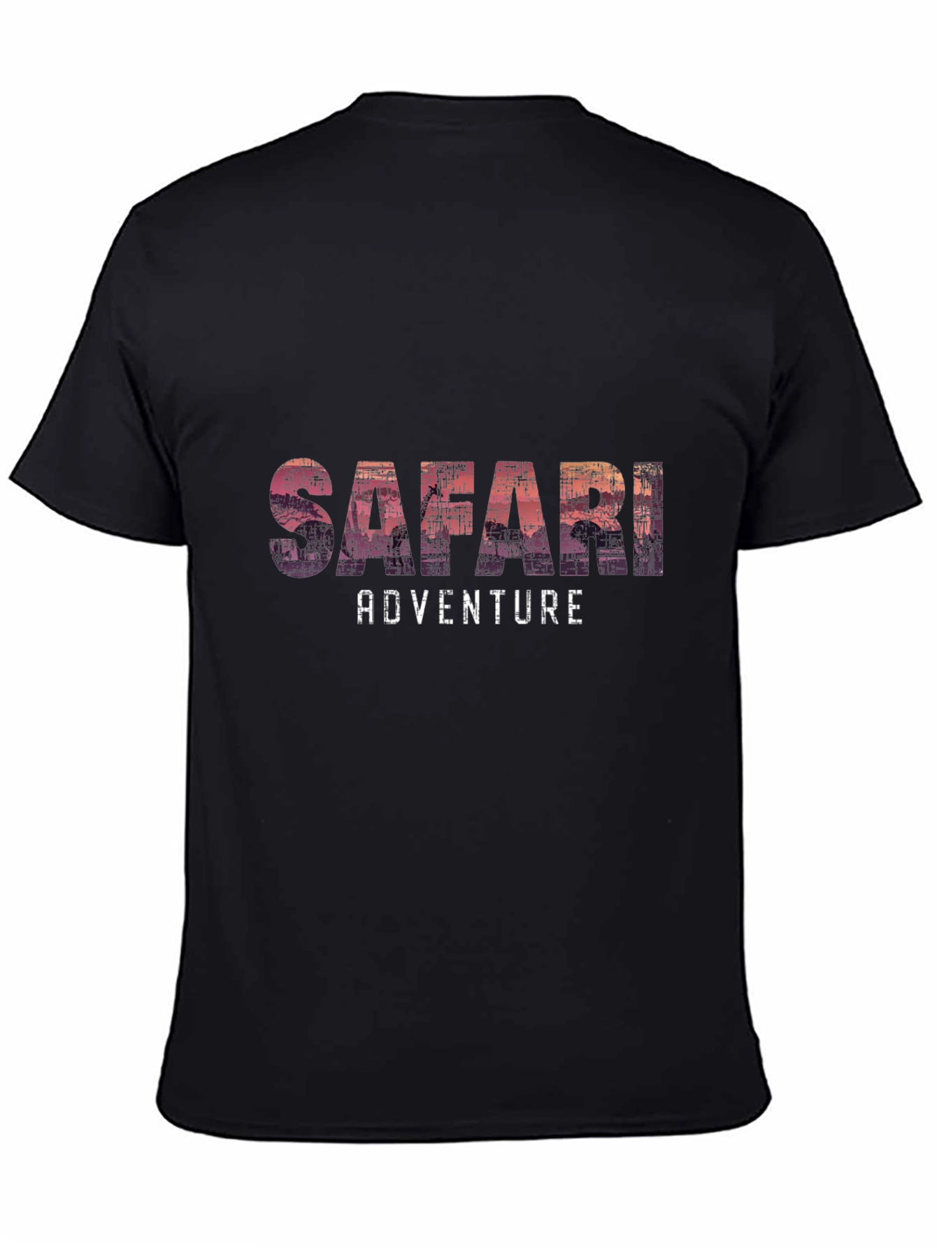 Safari Adventure Graphic Tee - Soft Black T-Shirt