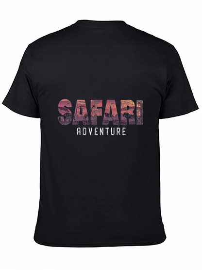 Safari Adventure Graphic Tee - Soft Black T-Shirt