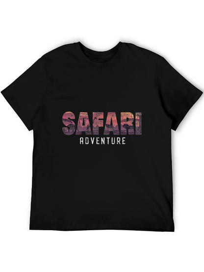 Safari Adventure Graphic Tee - Soft Black T-Shirt