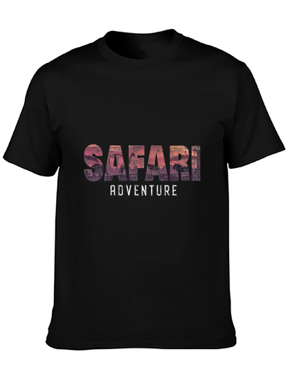 Safari Adventure Graphic Tee - Soft Black T-Shirt
