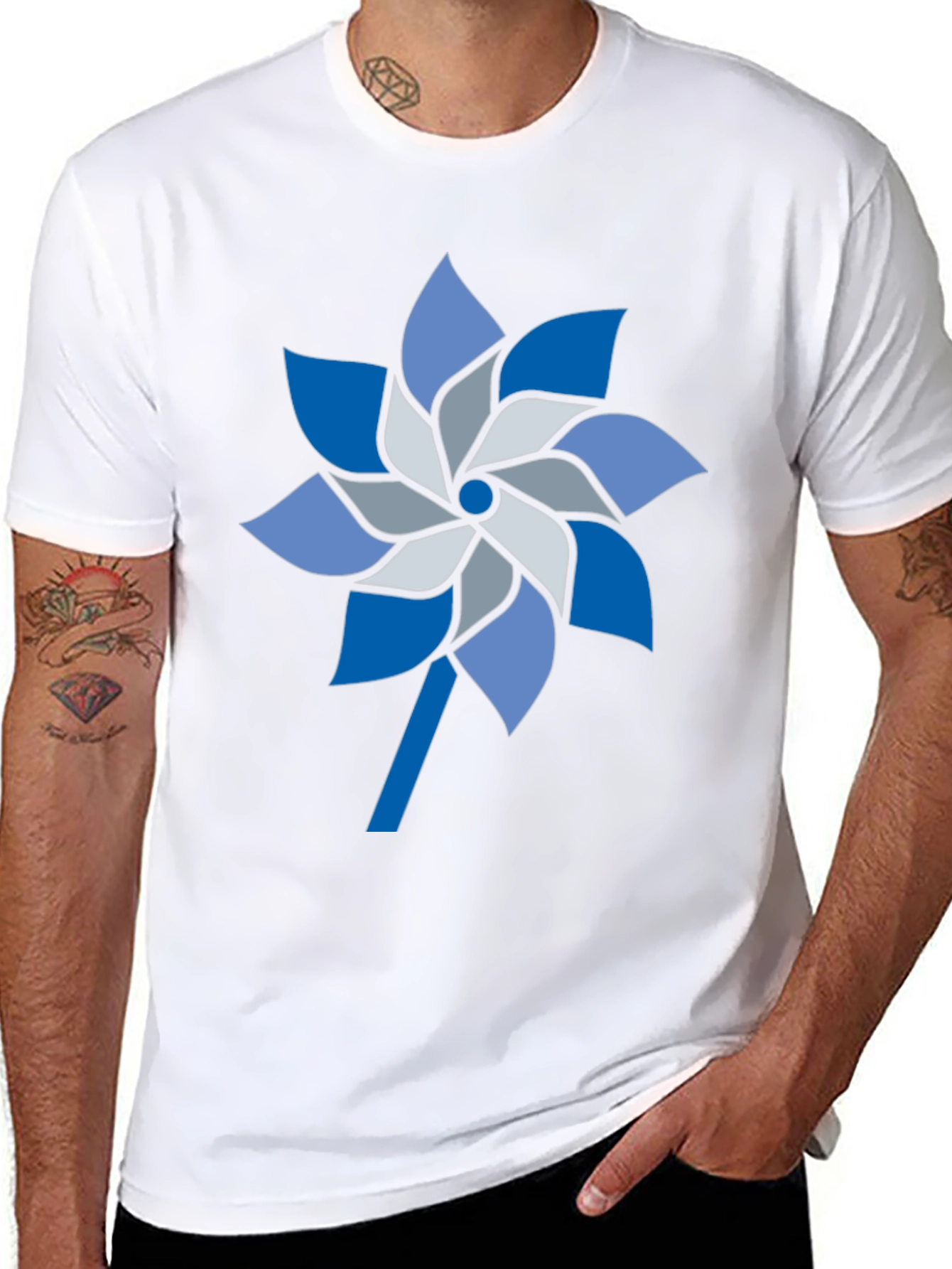 Pinwheel Graphic Tee - Stylish Mens Casual Shirt