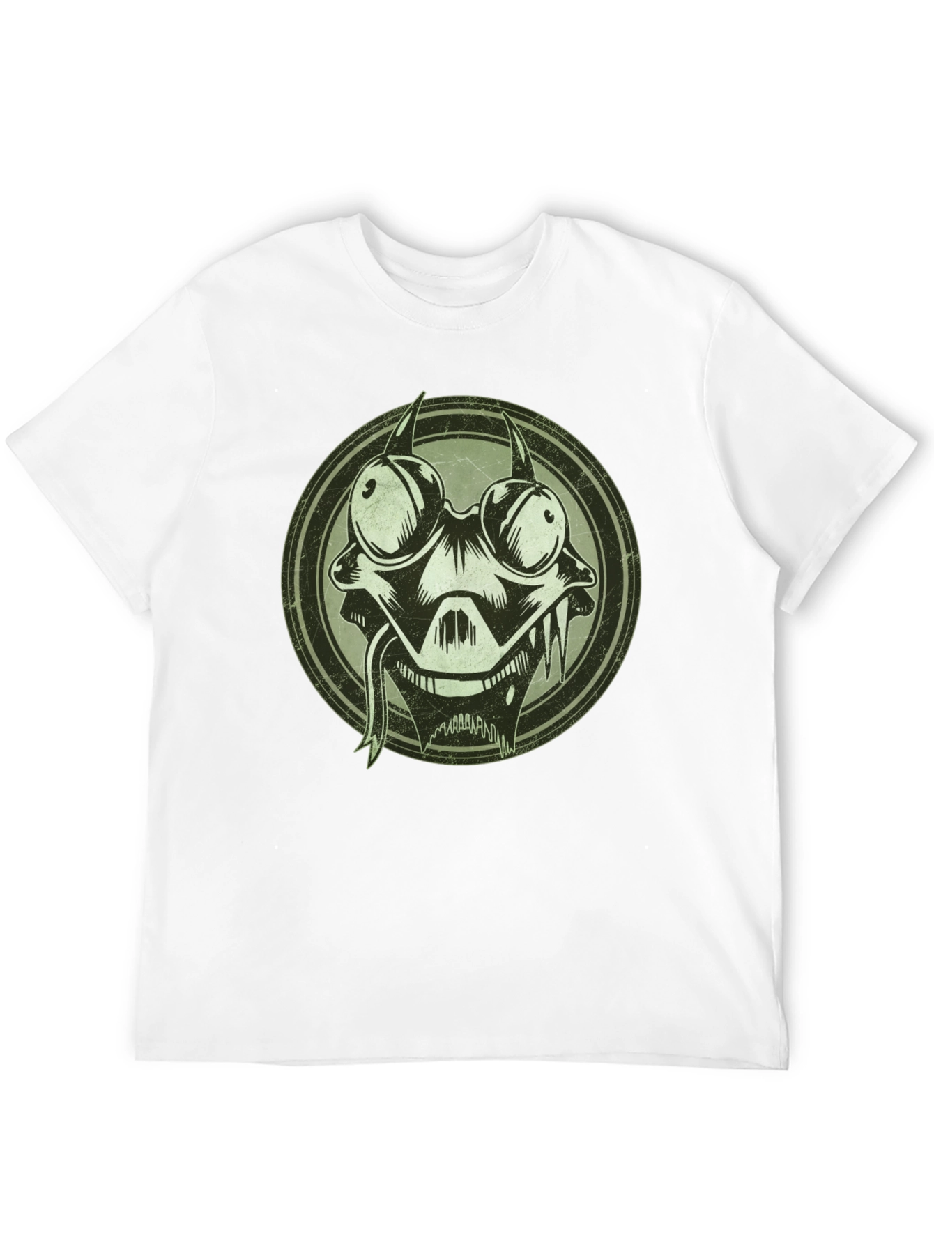 Edgy Cartoon Character Graphic Print Black T-Shirt