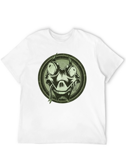 Edgy Cartoon Character Graphic Print Black T-Shirt