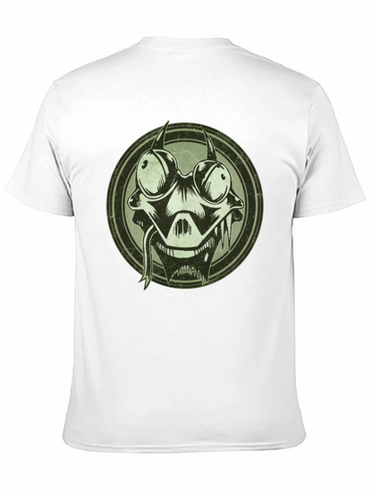 Edgy Cartoon Character Graphic Print Black T-Shirt