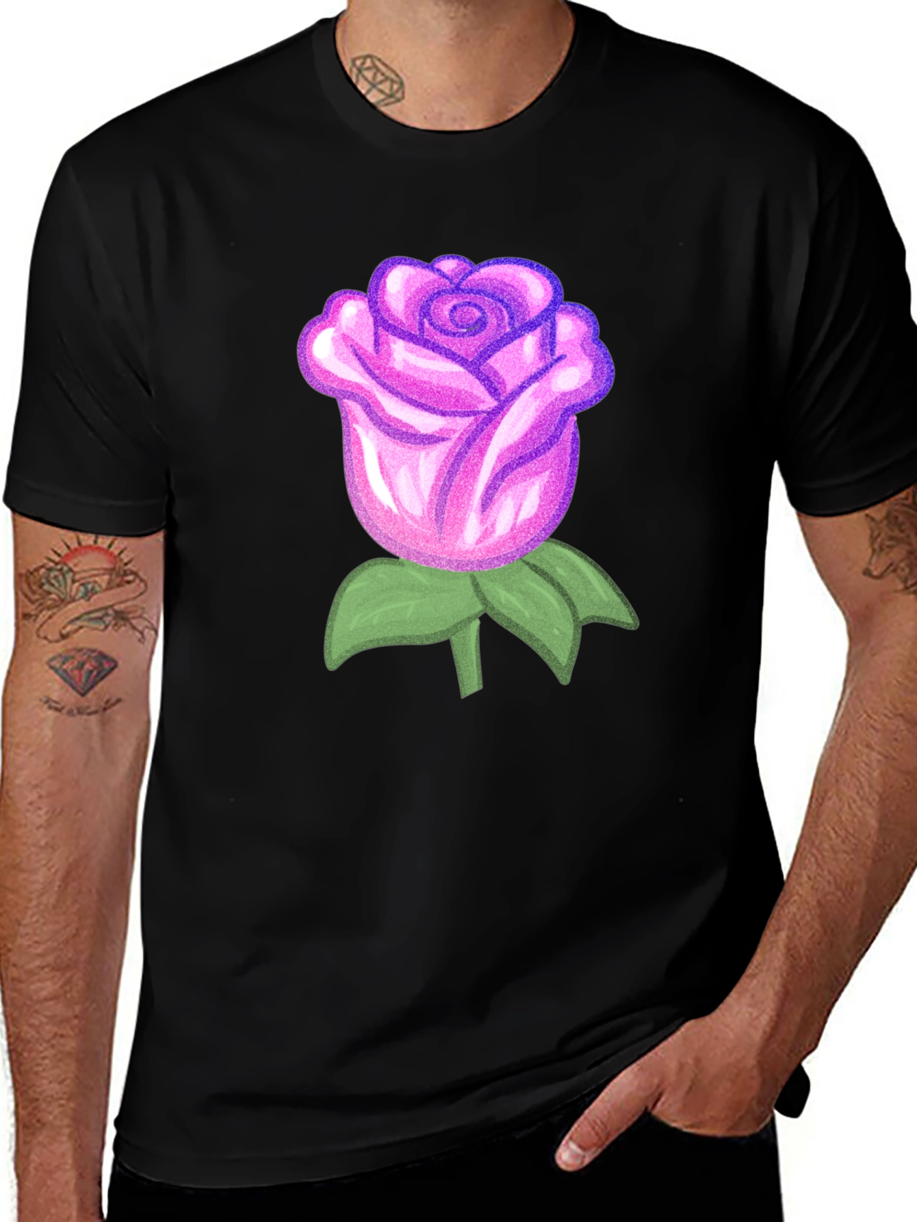 Rose Graphic Black T-Shirt