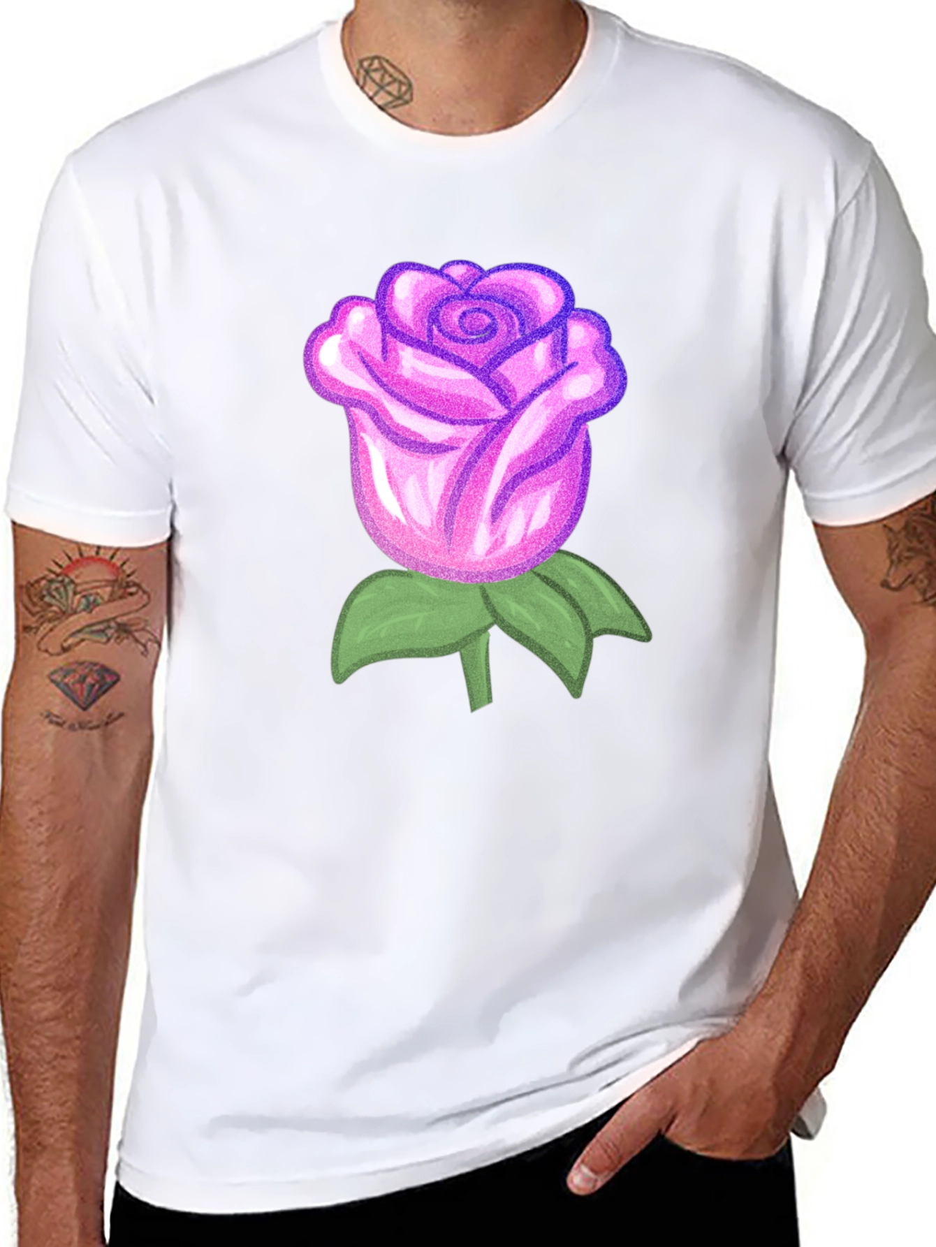 Rose Graphic Black T-Shirt