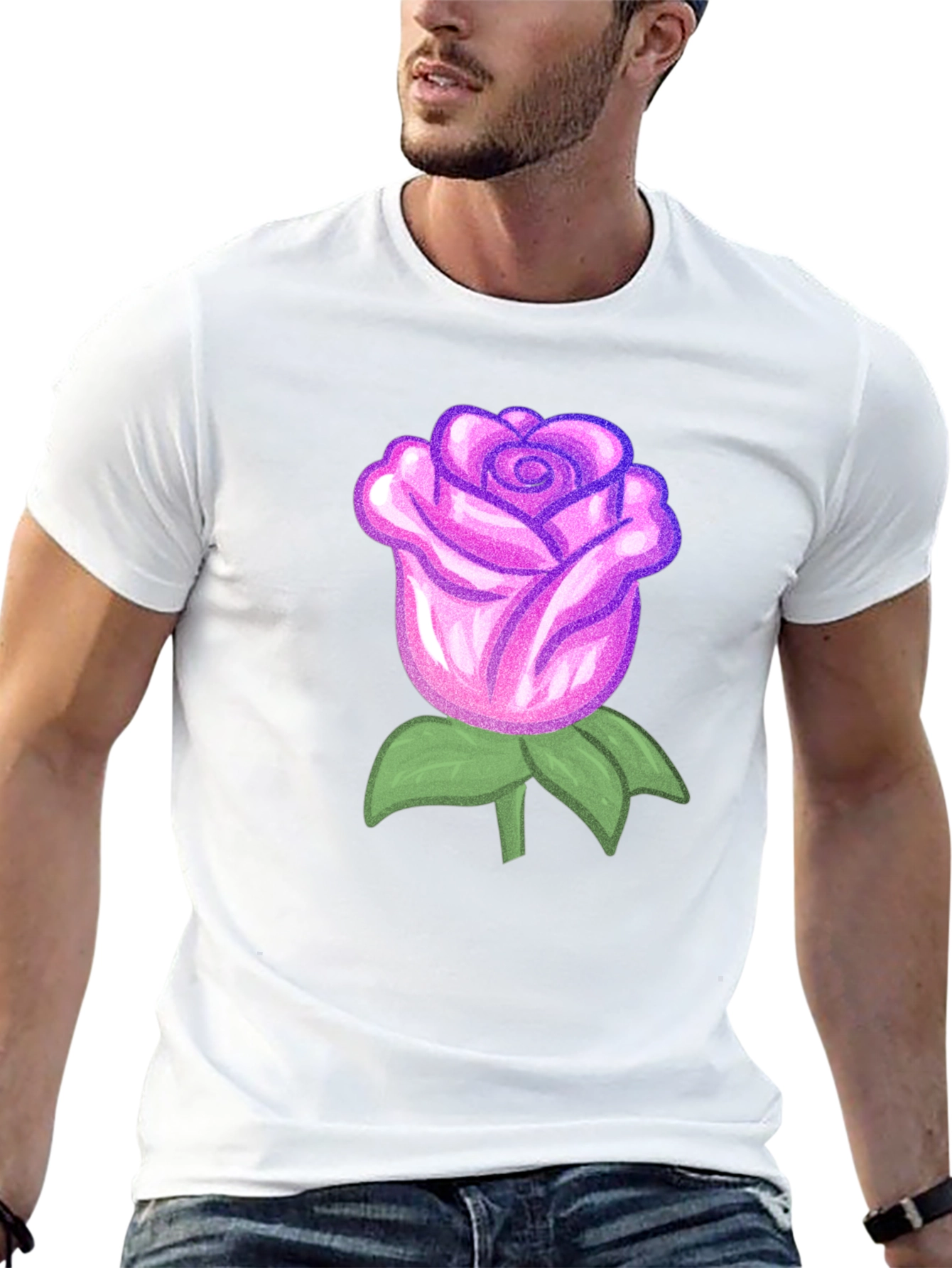 Rose Graphic Black T-Shirt