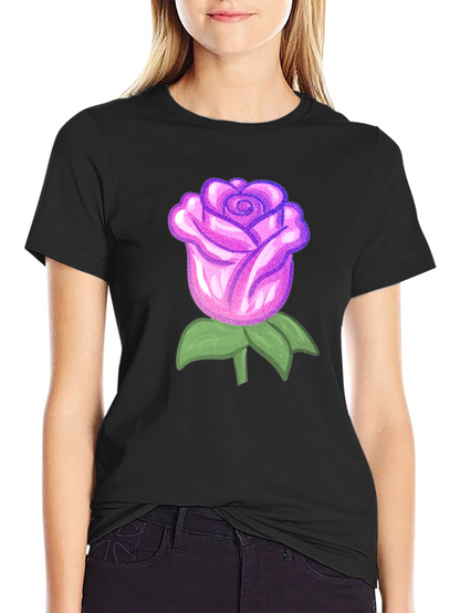 Rose Graphic Black T-Shirt