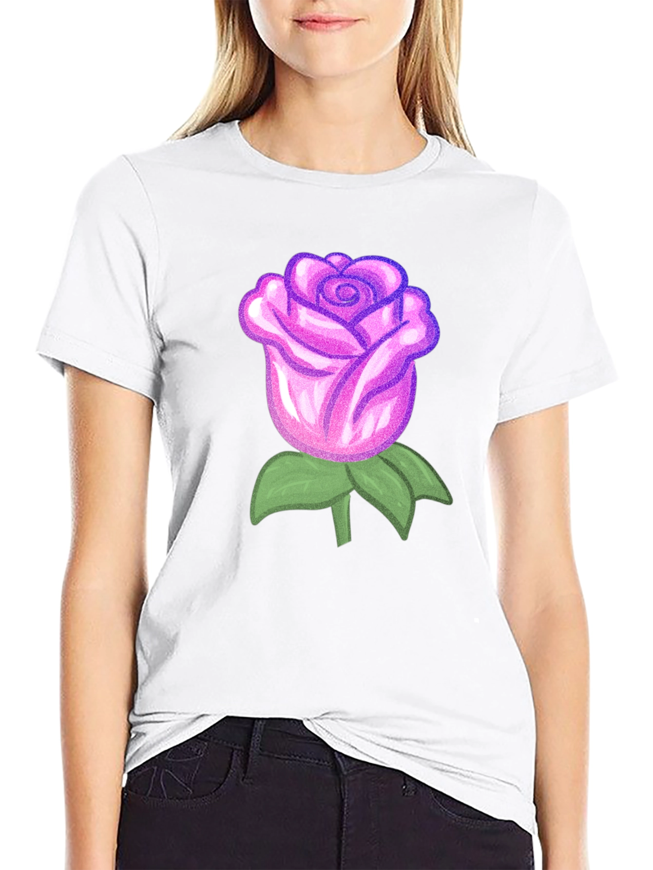 Rose Graphic Black T-Shirt