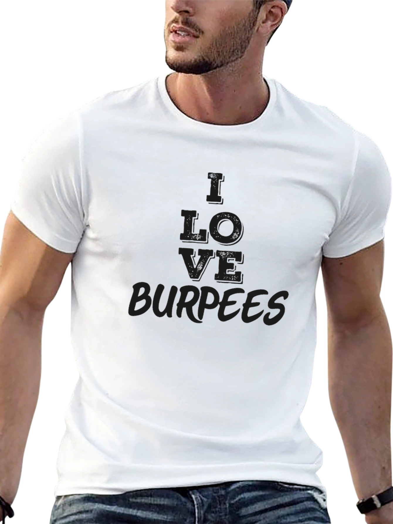 I LOVE Burpees Black Graphic Tee