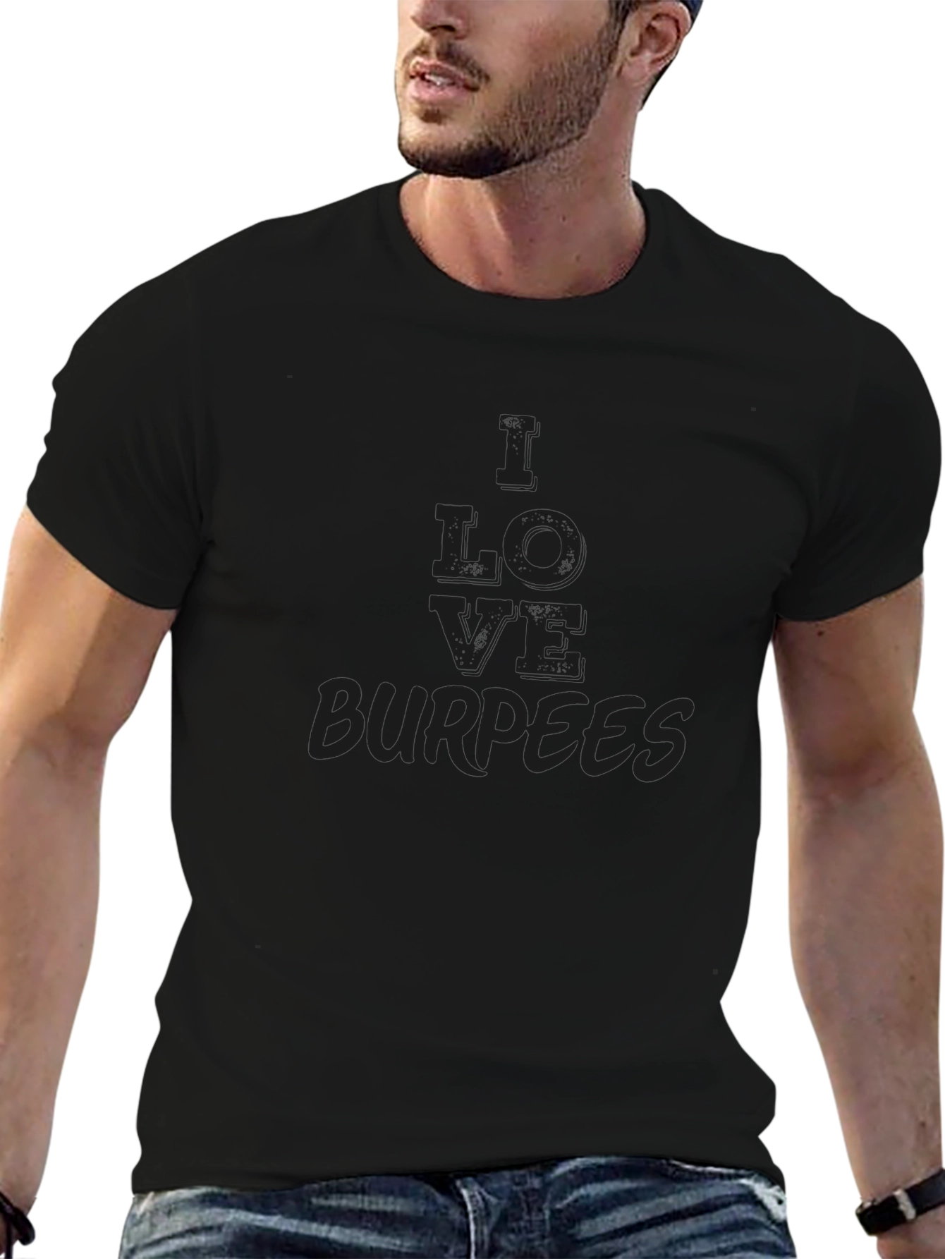 I LOVE Burpees Black Graphic Tee